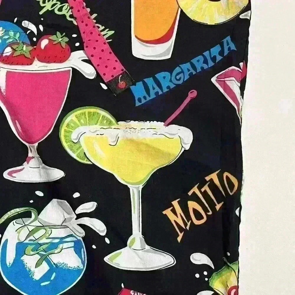 Y2K Nick & Nora Cocktail Martini Tropical Drinks Pajama Shorts Small Womens - Picture 9 of 10